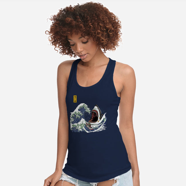 Great White off Amity-womens racerback tank-ninjaink