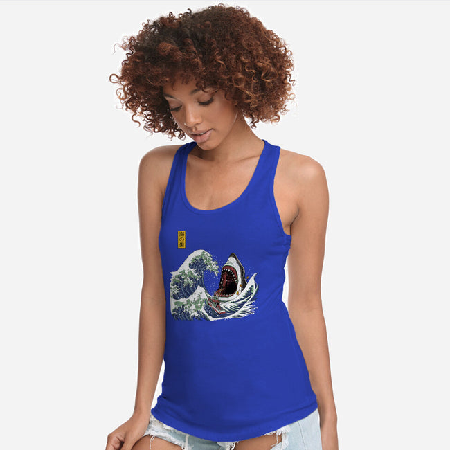 Great White off Amity-womens racerback tank-ninjaink