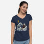 Great White off Amity-womens v-neck tee-ninjaink