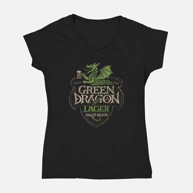 Green Dragon Lager-womens v-neck tee-CoryFreeman