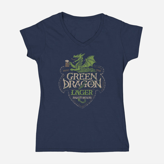 Green Dragon Lager-womens v-neck tee-CoryFreeman