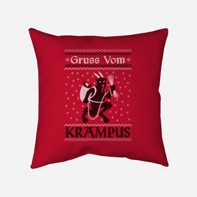 Greetings From Krampus-none removable cover w insert throw pillow-jozvoz