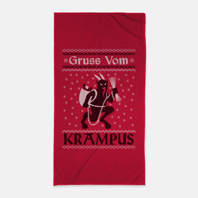 Greetings From Krampus-none beach towel-jozvoz
