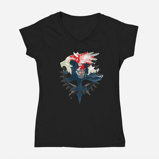 Gunblades and Angels-womens v-neck tee-hypertwenty
