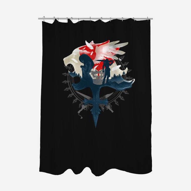 Gunblades and Angels-none polyester shower curtain-hypertwenty