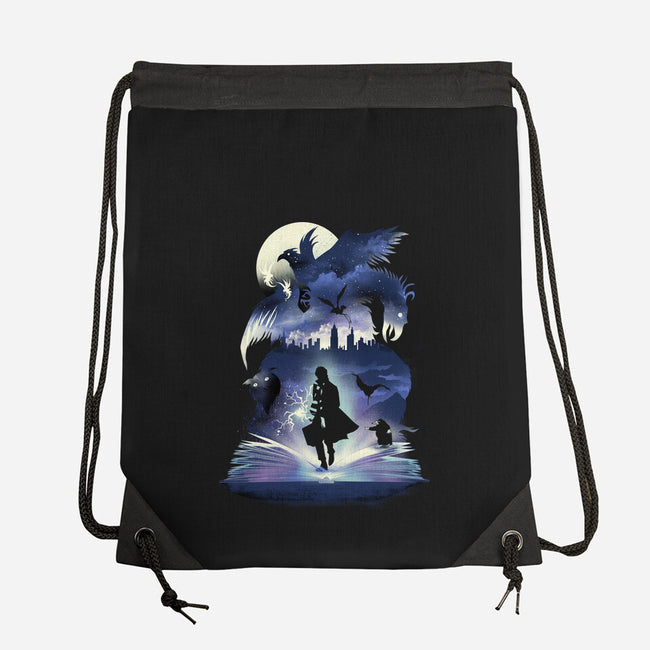 Fantastic Book of Magic-none drawstring bag-dandingeroz