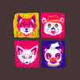 Fantastic Fox Friends-none glossy sticker-Miranda Dressler