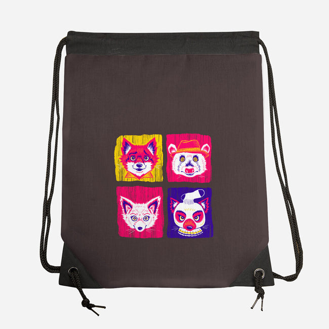 Fantastic Fox Friends-none drawstring bag-Miranda Dressler