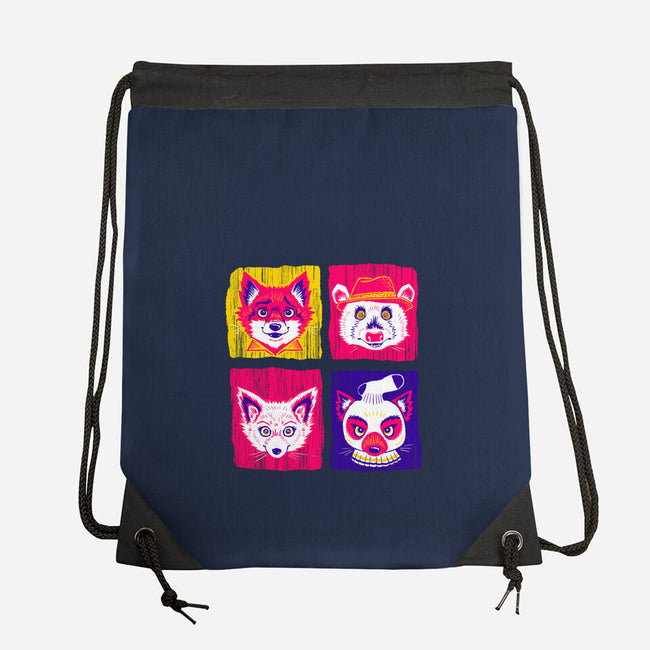 Fantastic Fox Friends-none drawstring bag-Miranda Dressler