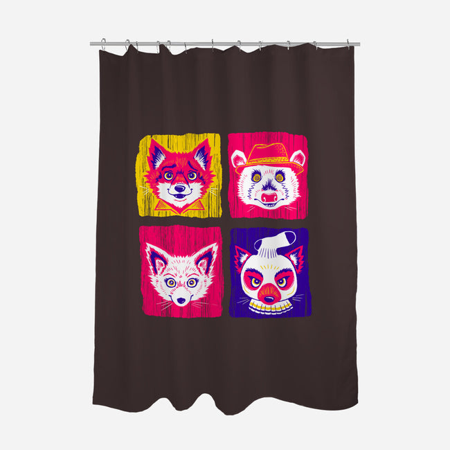 Fantastic Fox Friends-none polyester shower curtain-Miranda Dressler