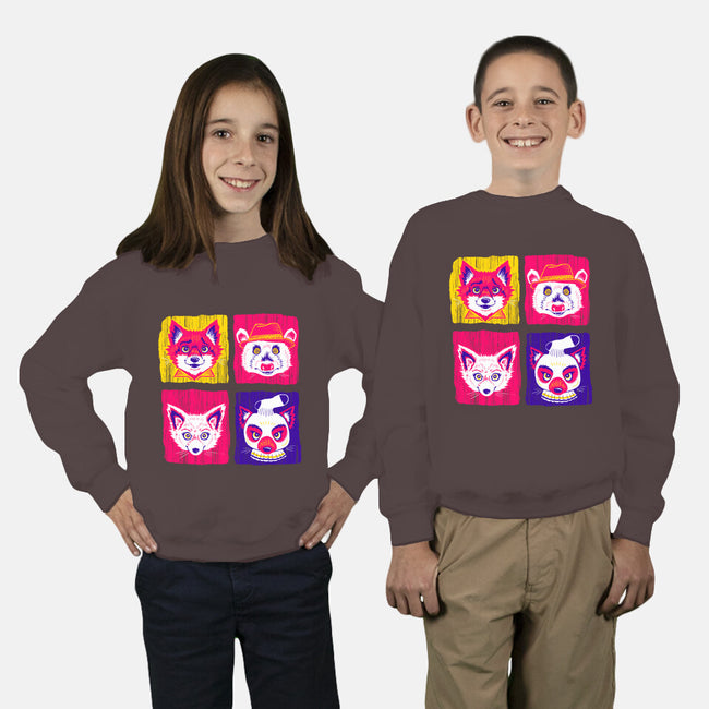 Fantastic Fox Friends-youth crew neck sweatshirt-Miranda Dressler