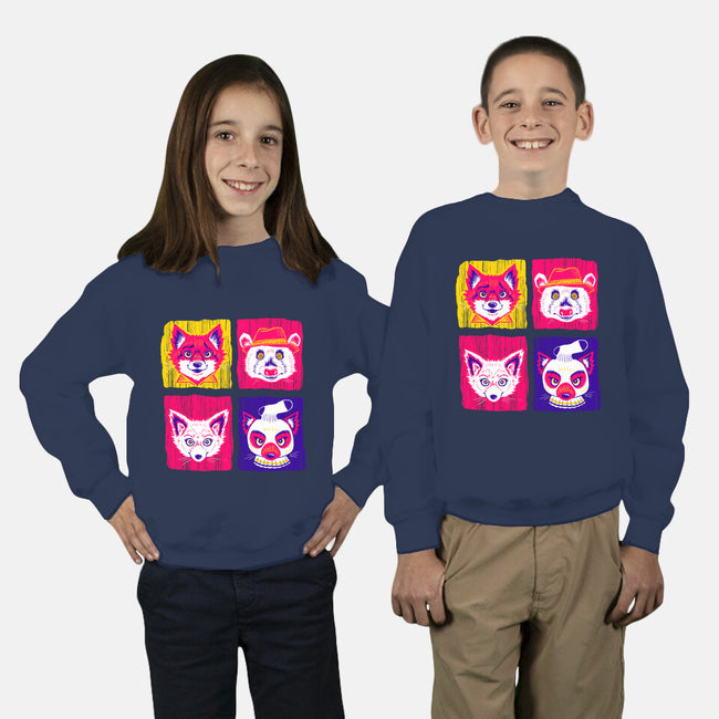 Fantastic Fox Friends-youth crew neck sweatshirt-Miranda Dressler