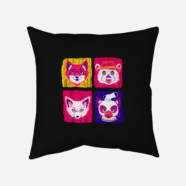 Fantastic Fox Friends-none removable cover w insert throw pillow-Miranda Dressler