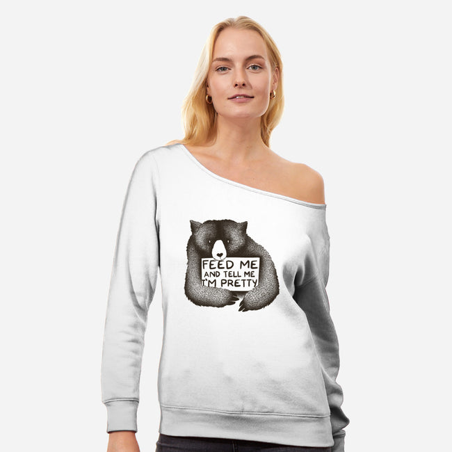 Feed Me-womens off shoulder sweatshirt-tobefonseca