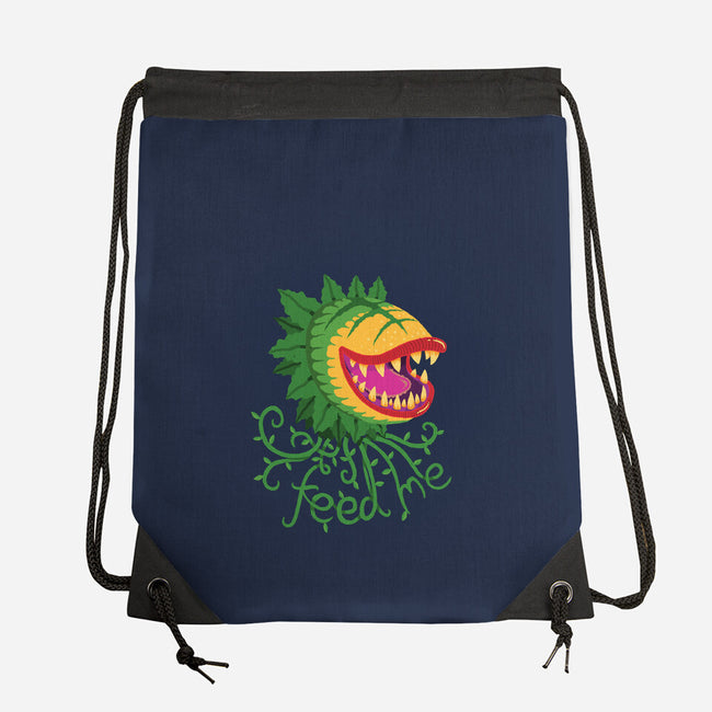 Feeeeeed Me-none drawstring bag-DinoMike