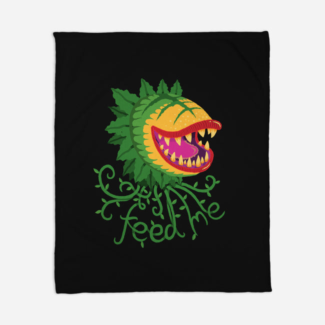 Feeeeeed Me-none fleece blanket-DinoMike