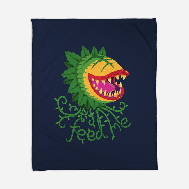 Feeeeeed Me-none fleece blanket-DinoMike