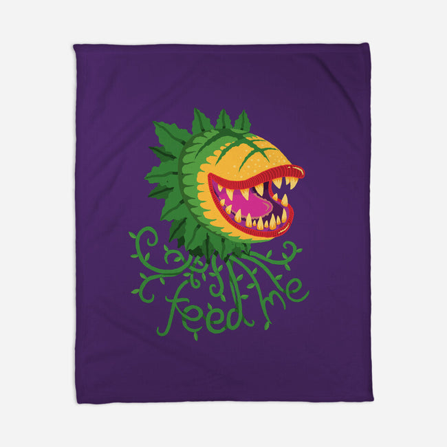 Feeeeeed Me-none fleece blanket-DinoMike