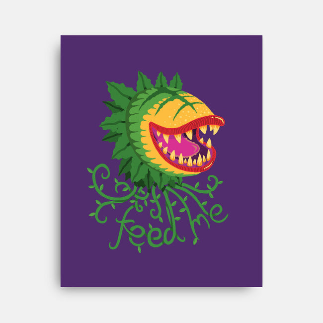 Feeeeeed Me-none stretched canvas-DinoMike