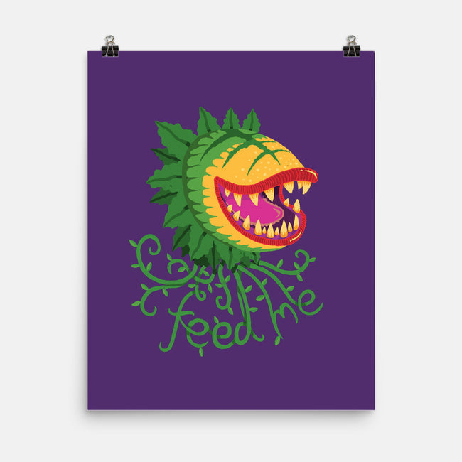 Feeeeeed Me-none matte poster-DinoMike