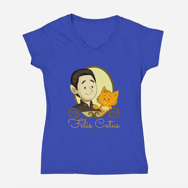 Felis Catus-womens v-neck tee-danidraws