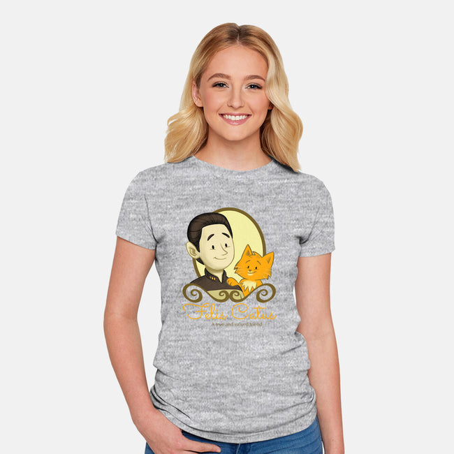 Felis Catus-womens fitted tee-danidraws