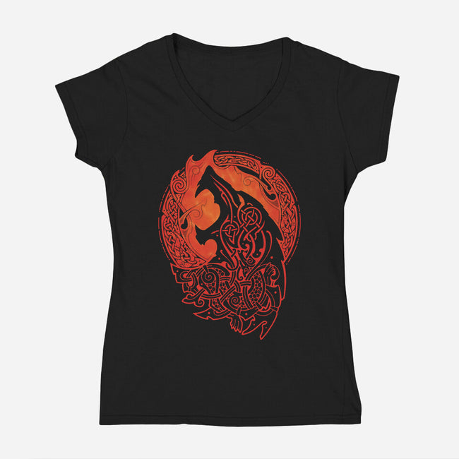 Fenrisulfr-womens v-neck tee-RAIDHO