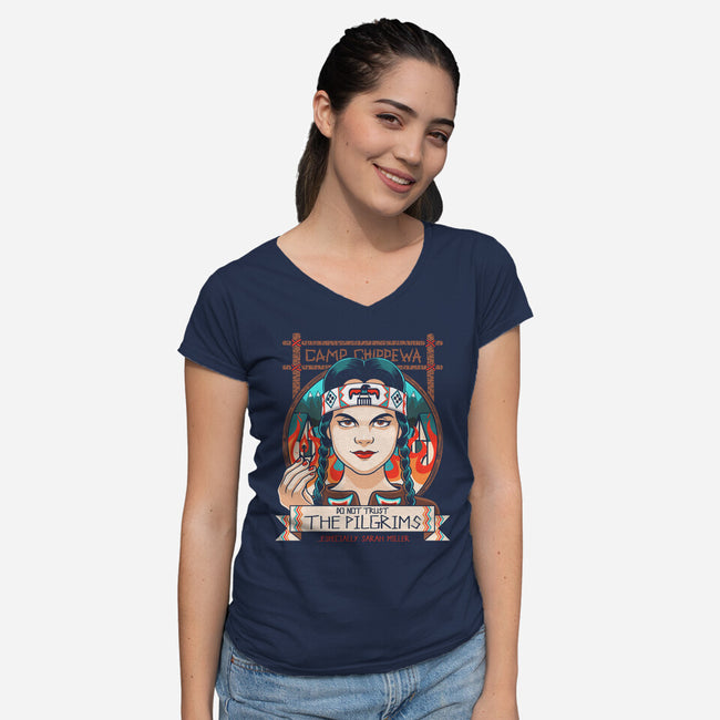 Fiery Thanksgiving-womens v-neck tee-Bamboota