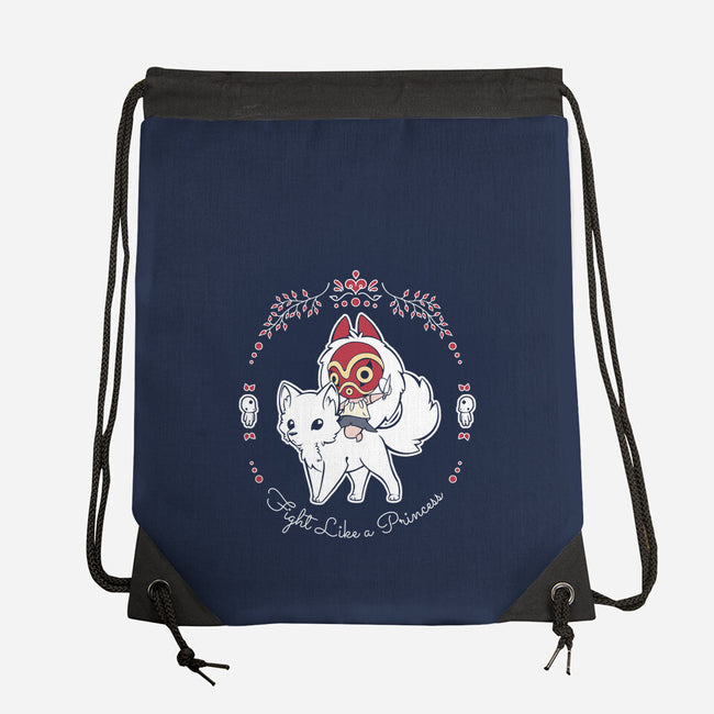 Fight Like a Princess-none drawstring bag-ChocolateRaisinFury
