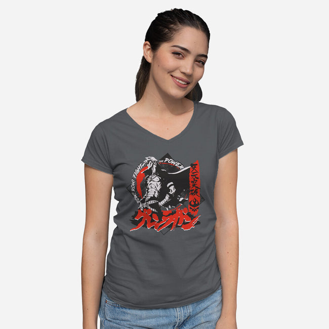 Fight The Power!-womens v-neck tee-Liewrite