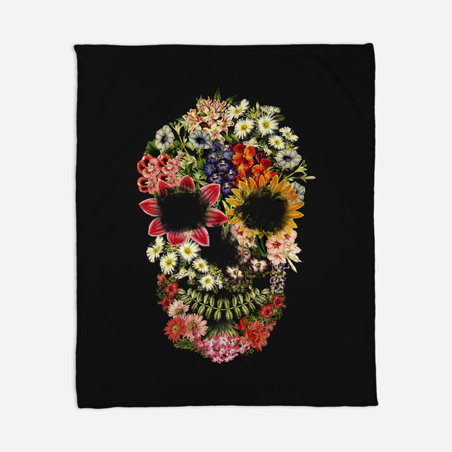 Floral Skull Vintage-none fleece blanket-tobefonseca