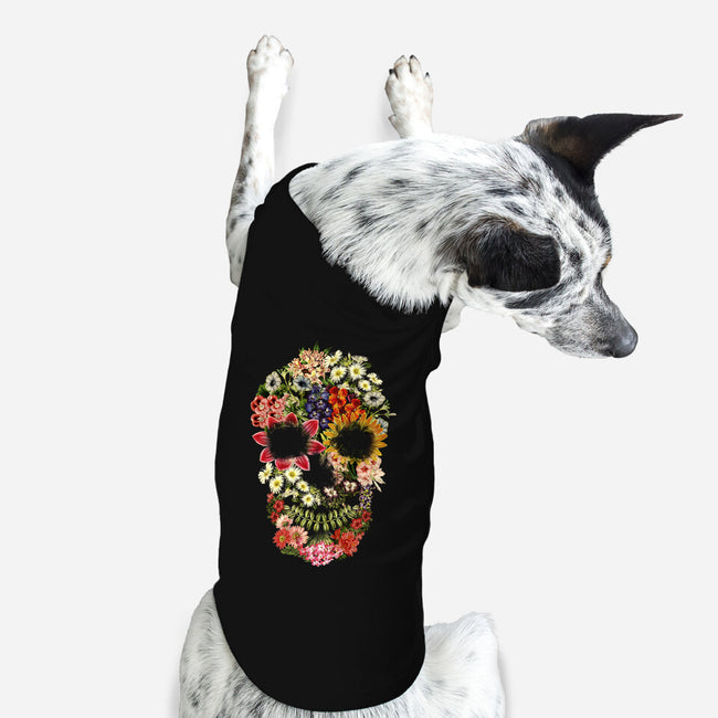Floral Skull Vintage-dog basic pet tank-tobefonseca
