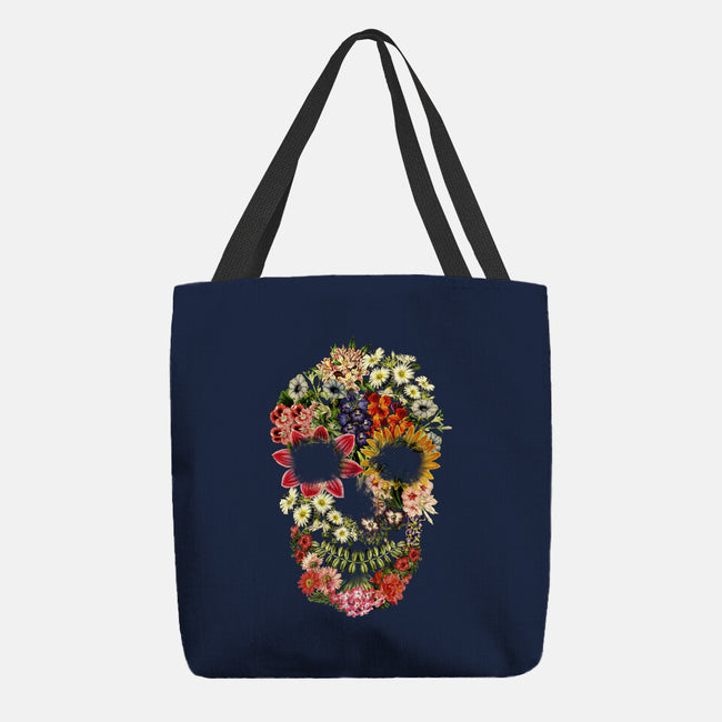Floral Skull Vintage-none basic tote-tobefonseca