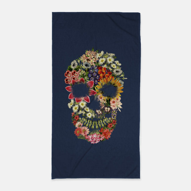 Floral Skull Vintage-none beach towel-tobefonseca