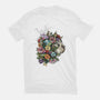 Flower Cat-unisex basic tee-scarletknightco