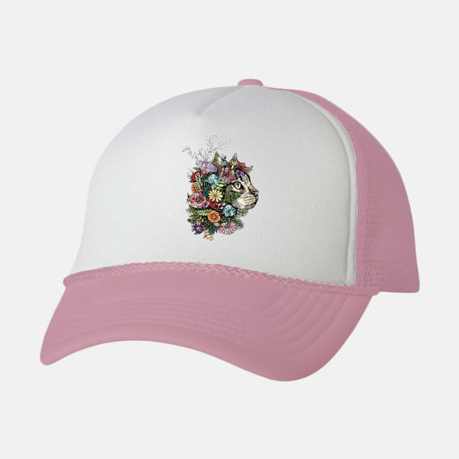 Flower Cat-unisex trucker hat-scarletknightco