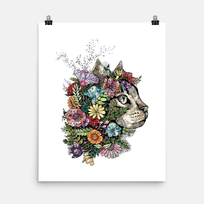 Flower Cat-none matte poster-scarletknightco