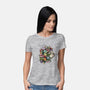Flower Cat-womens basic tee-scarletknightco