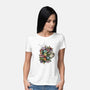 Flower Cat-womens basic tee-scarletknightco