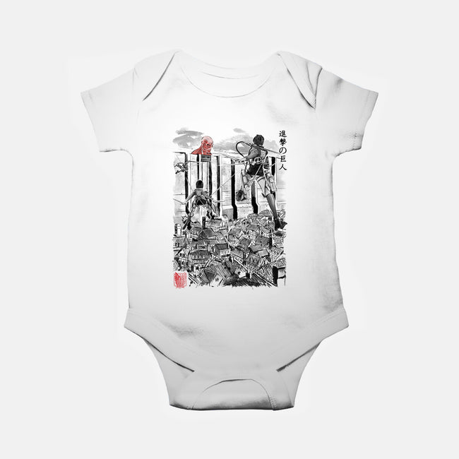 Flying for Humanity-baby basic onesie-DrMonekers