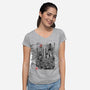 Flying for Humanity-womens v-neck tee-DrMonekers