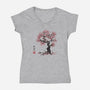 Forest Spirits Sumi-e-womens v-neck tee-DrMonekers