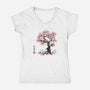 Forest Spirits Sumi-e-womens v-neck tee-DrMonekers