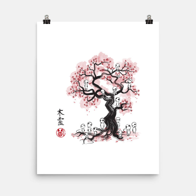 Forest Spirits Sumi-e-none matte poster-DrMonekers