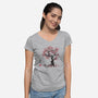 Forest Spirits Sumi-e-womens v-neck tee-DrMonekers