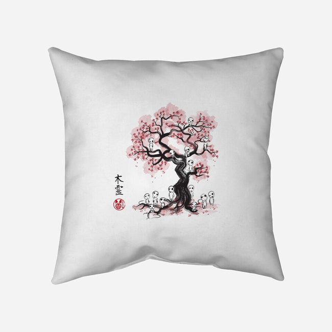 Forest Spirits Sumi-e-none removable cover w insert throw pillow-DrMonekers