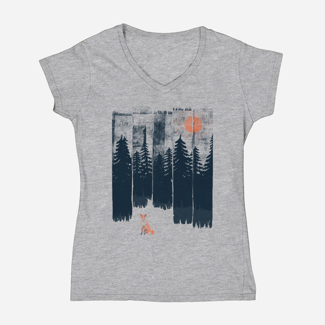 Fox In the Wild-womens v-neck tee-ndtank