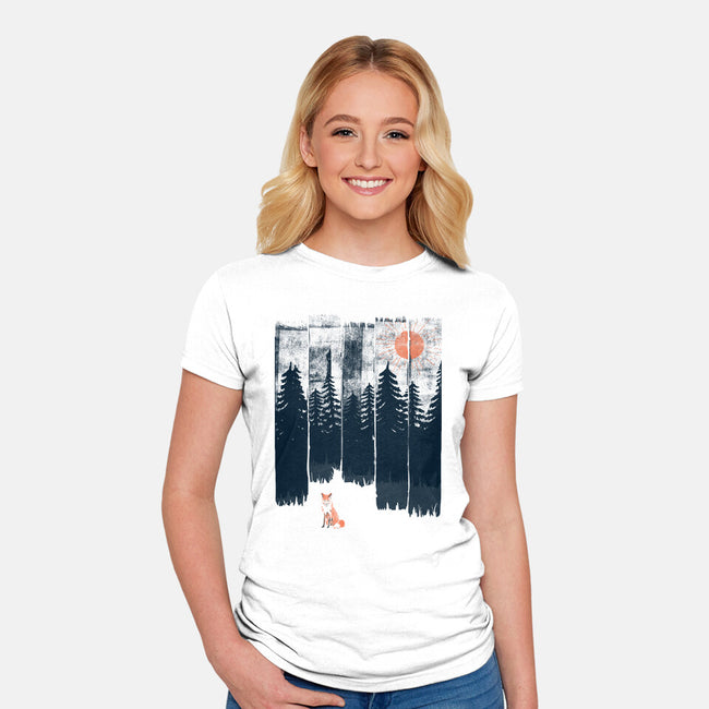 Fox In the Wild-womens fitted tee-ndtank