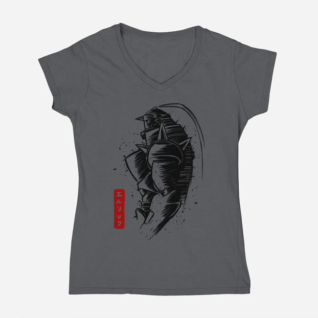 Full Sketch-womens v-neck tee-albertocubatas