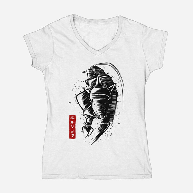 Full Sketch-womens v-neck tee-albertocubatas